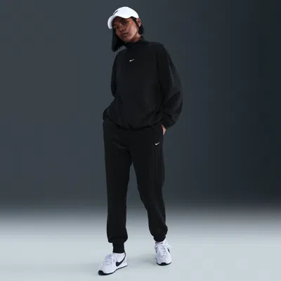 Nike Women's  Sportswear Phoenix Plush Mid-rise Cozy Fleece Pants In Black