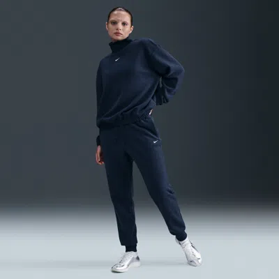 Nike Women's  Sportswear Phoenix Plush Mid-rise Cozy Fleece Pants In Blue