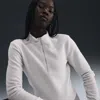 Nike Women's  Sportswear Phoenix Plush Slim Long-sleeve Cozy Fleece 1/2-zip Top In Light Orewood Brown/sail