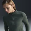 Nike Women's  Sportswear Phoenix Plush Slim Long-sleeve Cozy Fleece 1/2-zip Top In Green