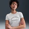 Nike Phoenix Fleece Slim Graphic T-shirt In Gray