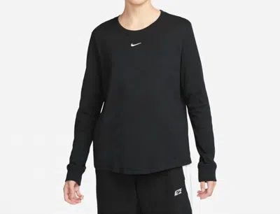 Nike Women's Sportswear Premium Essentials Long Sleeve Top In Black