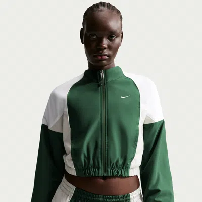 Nike Sportswear Shrunken Water Repellent Track Jacket In Green