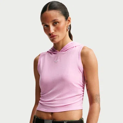 Nike Women's  Sportswear Slim Hooded Tank Top In Pink