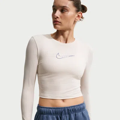 Nike Women's  Sportswear Slim Long-sleeve T-shirt In White