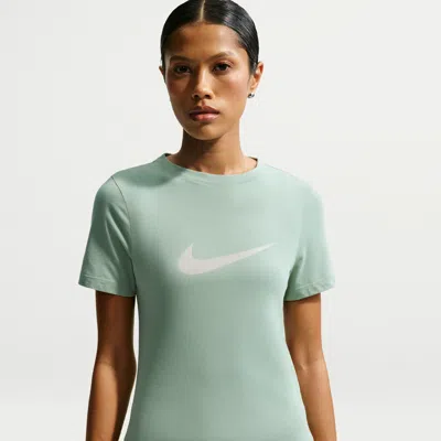 Nike Women's  Sportswear Slim Short-sleeve Burnout Logo Top In Green