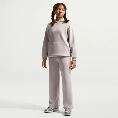 Nike Kids' Women's  Sportswear Studio Fleece Girls' Open-hem Pants In Brown