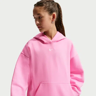 Nike Kids' Women's  Sportswear Studio Fleece Girls' Oversized Pullover Hoodie In Pink