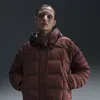 Nike Women's  Sportswear Swoosh Puffer Primaloftâ® Therma-fit Oversized Hooded Jacket In Brown