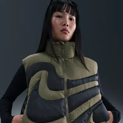 Nike Women's  Sportswear Swoosh Series Oversized Down Vest In Green