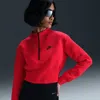 Nike Women's  Sportswear Tech Fleece Cropped 1/2-zip Top In University Red/black