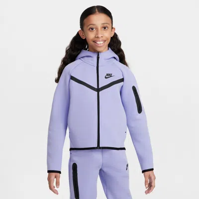 Nike Kids' Women's  Sportswear Tech Fleece Girls' Full-zip Hoodie In Purple