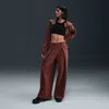 Nike Women's  Sportswear Tech Fleece High-waisted Pleated Pants In Brown