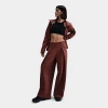 Nike Women's Sportswear Tech Fleece High-waisted Pleated Wide Pants In Red Sepia/black