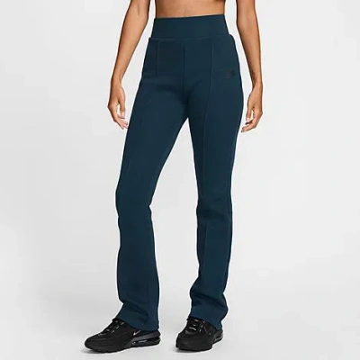 Nike Women's Sportswear Tech Fleece High-waisted Slim Pants In Armory Navy/black