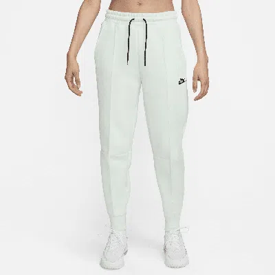 Nike Women's  Sportswear Tech Fleece Mid-rise Jogger Pants In Barely Green/black 