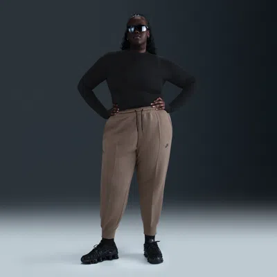 Nike Women's  Sportswear Tech Fleece Mid-rise Jogger Pants (plus Size) In Brown