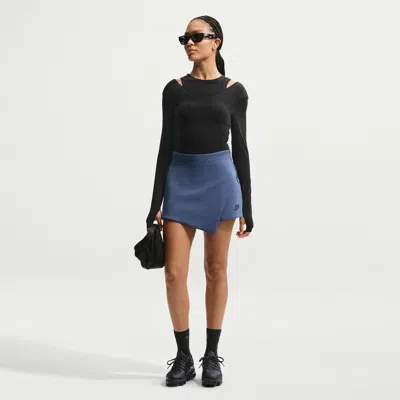 Nike Women's  Sportswear Tech Fleece Mid-rise Skort In Blue