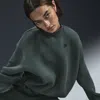 Nike Women's  Sportswear Tech Fleece Oversized Crew-neck Sweatshirt In Vintage Green/black