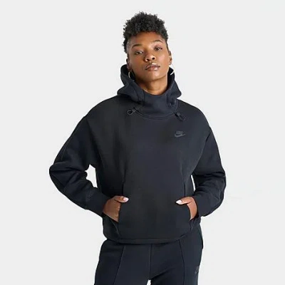 Nike Women's Sportswear Tech Fleece Oversized Hoodie In Black/black