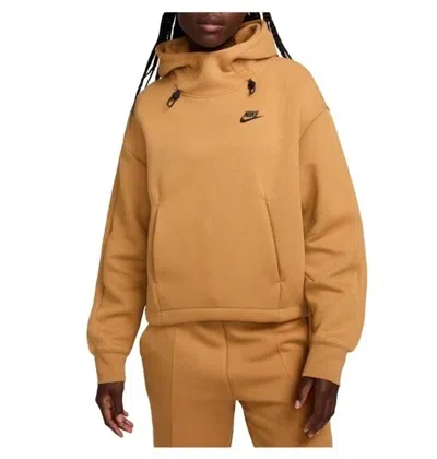 Nike Women's Sportswear Tech Fleece Oversized Hoodie In Tan In Orange
