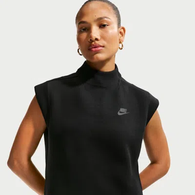 Nike Women's  Sportswear Tech Fleece Short-sleeve Top In Black