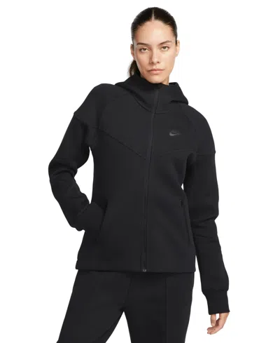 Nike Women's Sportswear Tech Fleece Windrunner Full-zip Hoodie In Black,black