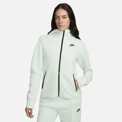 Nike Women's  Sportswear Tech Fleece Windrunner Full-zip Hoodie In Barely Green/black 