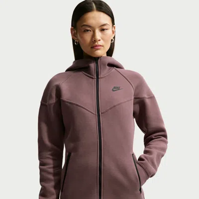 Nike Sportswear Tech Fleece Windrunner Zip Hoodie In Burgundy
