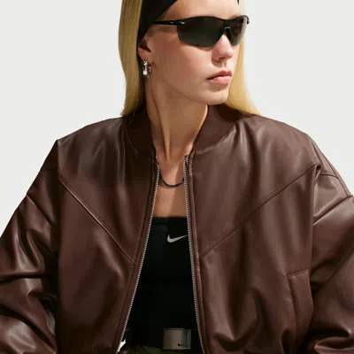 Nike Women's  Sportswear Therma-fit Bomber Jacket In Brown