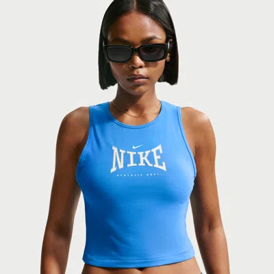 Nike Women's  Sportswear Tight Cropped Tank Top In Blue