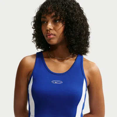 Nike Women's  Sportswear Tight Cropped Tank Top In Blue