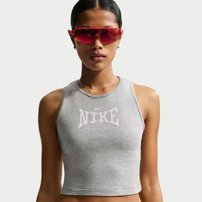 Nike Women's  Sportswear Tight Cropped Tank Top In Gray