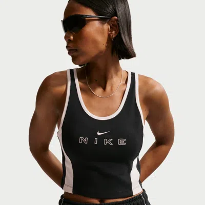 Nike Women's  Sportswear Tight Graphic Tank Top In Black