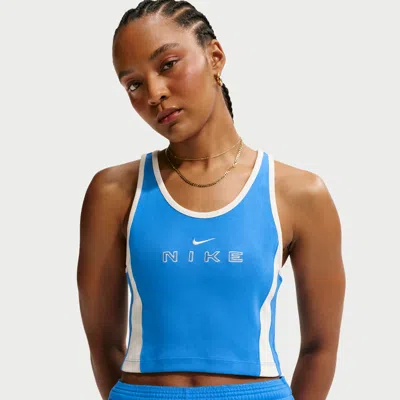 Nike Women's  Sportswear Tight Graphic Tank Top In Blue