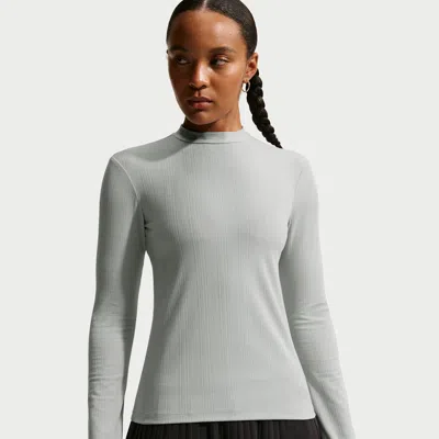 Nike Women's  Sportswear Tight Long-sleeve Top In Gray