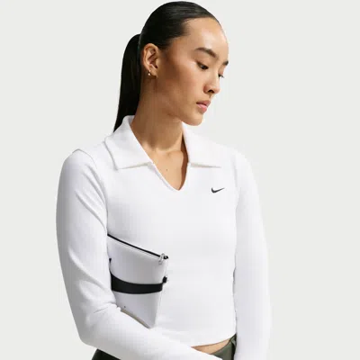 Nike Women's  Sportswear Tight Long-sleeve Cropped Polo In White