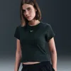 Nike Women's  Sportswear Tight Ribbed Short-sleeve T-shirt In Black
