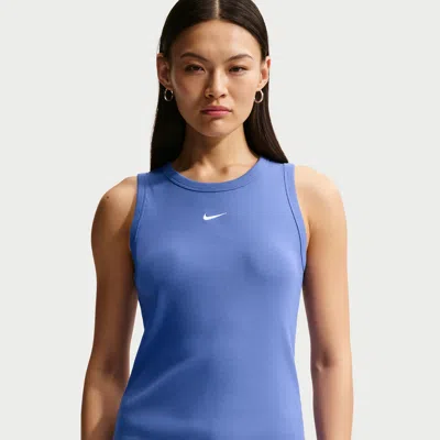 Nike Women's  Sportswear Tight Ribbed Tank Top In Blue