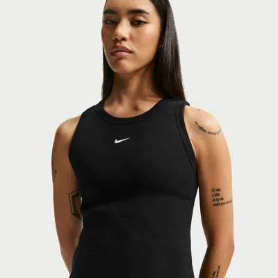 Nike Women's  Sportswear Tight Ribbed Tank Top In Black