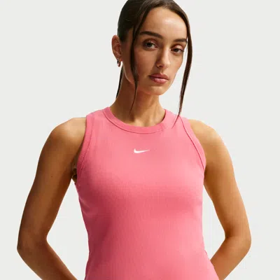 Nike Women's  Sportswear Tight Ribbed Tank Top In Pink
