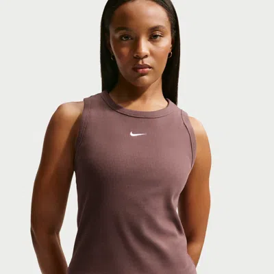 Nike Women's  Sportswear Tight Ribbed Tank Top In Purple