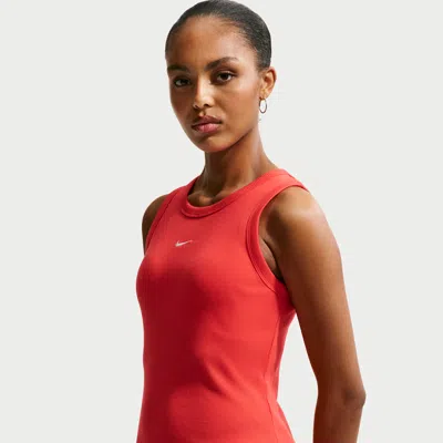 Nike Women's  Sportswear Tight Ribbed Tank Top In Red