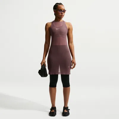 Nike Women's  Sportswear Tight Sheer Tank Top Dress In Purple