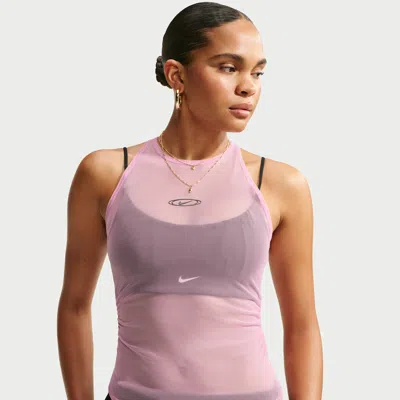 Nike Women's  Sportswear Tight Sheer Tank Top In Pink