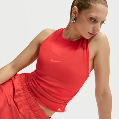 Nike Women's  Sportswear Tight Sheer Tank Top In Red