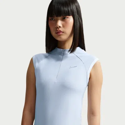 Nike Women's  Sportswear Tight Sleeveless 1/4-zip Top In Blue