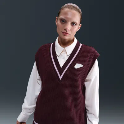Nike Women's  Sportswear Waffle-knit Vest In Red