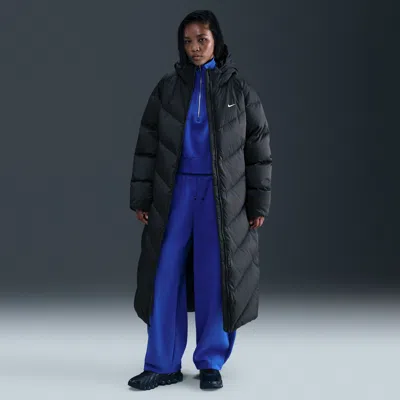 Nike Women's  Sportswear Windpuffer Storm-fit Loose Hooded Down Parka In Black