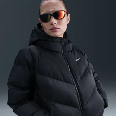 Nike Women's  Sportswear Windpuffer Storm-fit Loose Hooded Down Puffer In Black